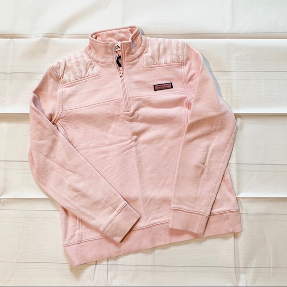 Vineyard Vines Tops - Vineyard Vines Pink Popover Check Shoulders Sz S